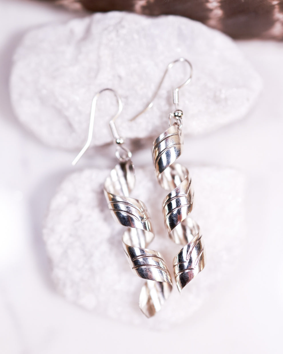Sterling Twist Earrings - Smokin' Blues Turquoise