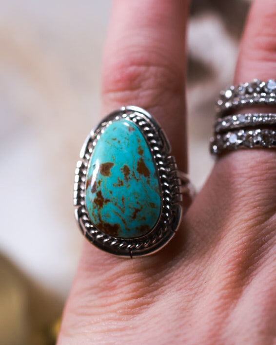 Turquoise Ring | Size 5.5 - Smokin' Blues Turquoise