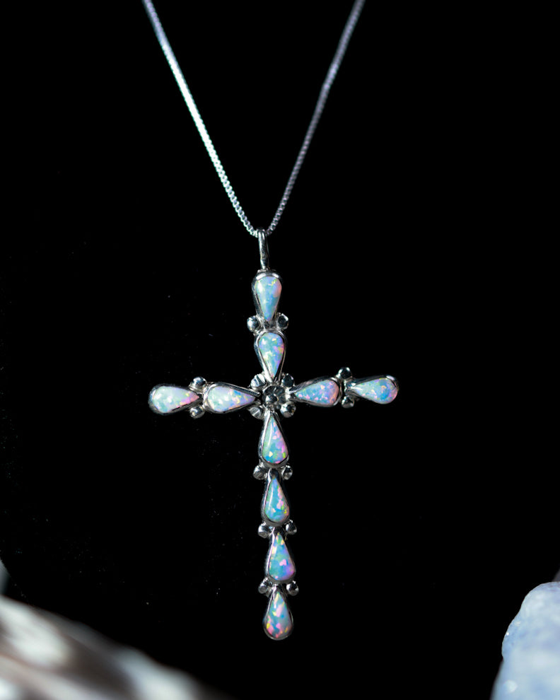 Opal Cross Pendant