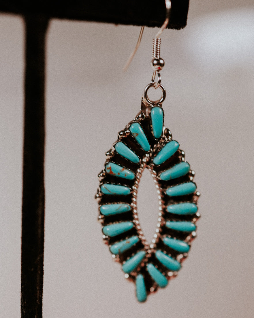 Turquoise Earrings - Smokin' Blues Turquoise