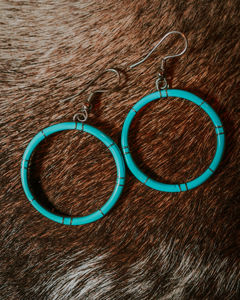 Turquoise earrings - Smokin' Blues Turquoise