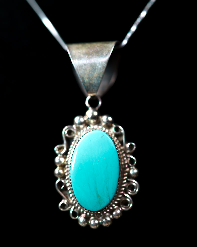 Turquoise Pendant - Smokin' Blues Turquoise