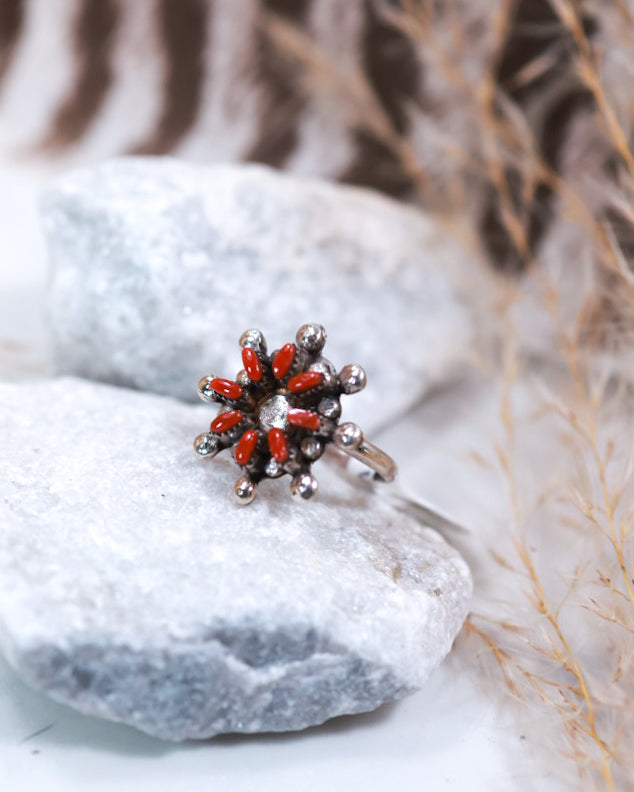 Coral Ring | Size 5 - Smokin' Blues Turquoise