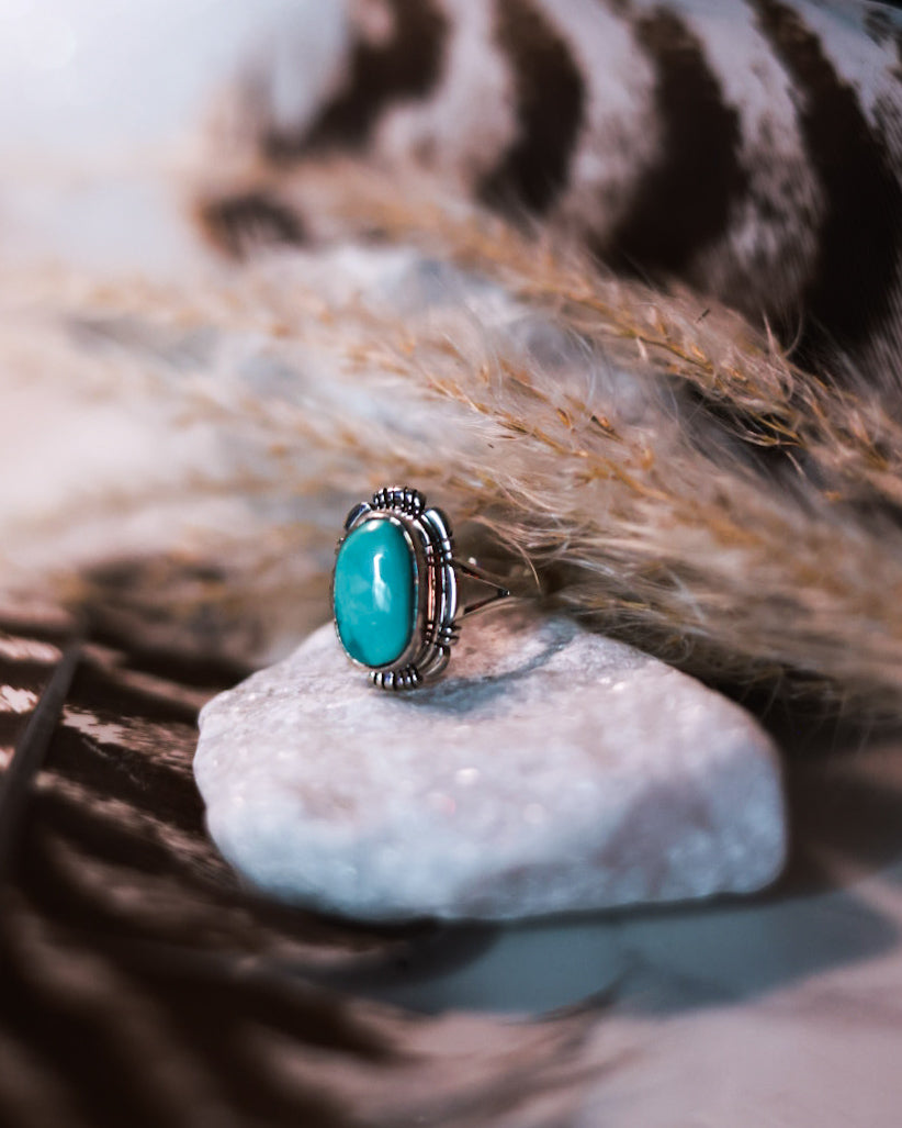 Turquoise Ring | Size 6 - Smokin' Blues Turquoise