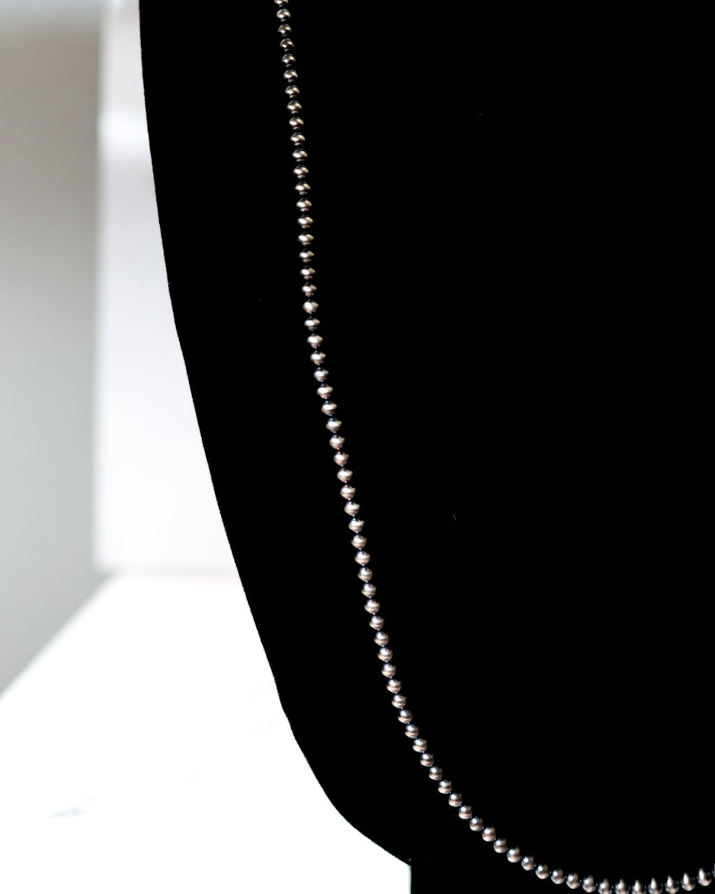 Navajo Pearl Necklace - 4MM 40” - Smokin' Blues Turquoise