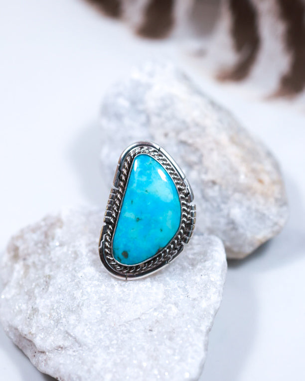 Turquoise Ring | Size 7 - Smokin' Blues Turquoise