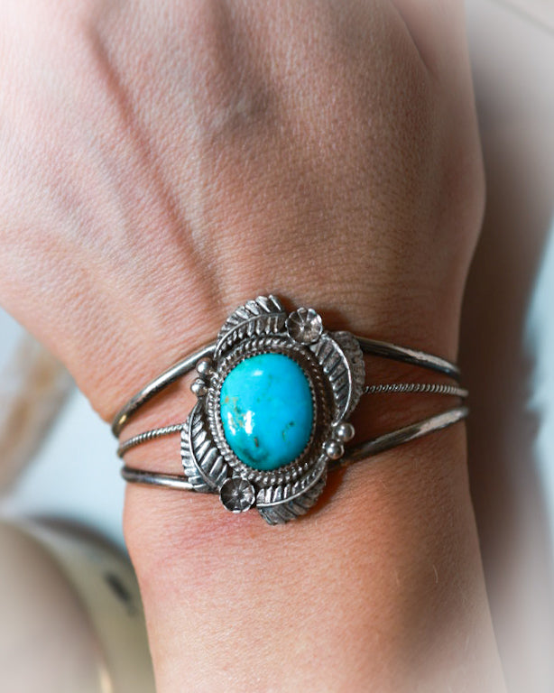 Turquoise Cuff - Smokin' Blues Turquoise