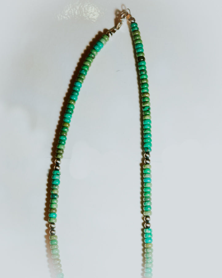 Navajo Pearl Necklace - Smokin' Blues Turquoise