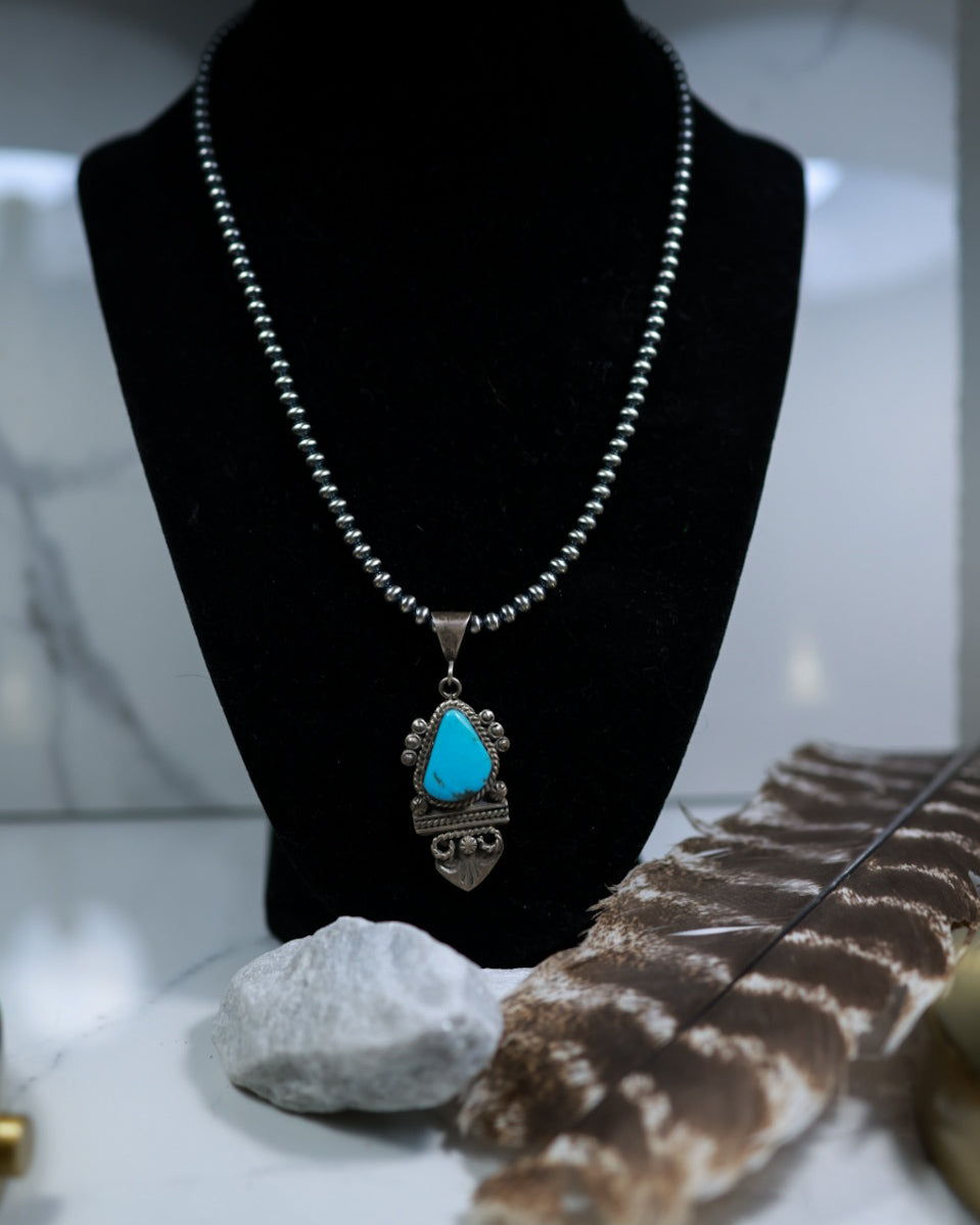 Turquoise Pendant - Smokin' Blues Turquoise
