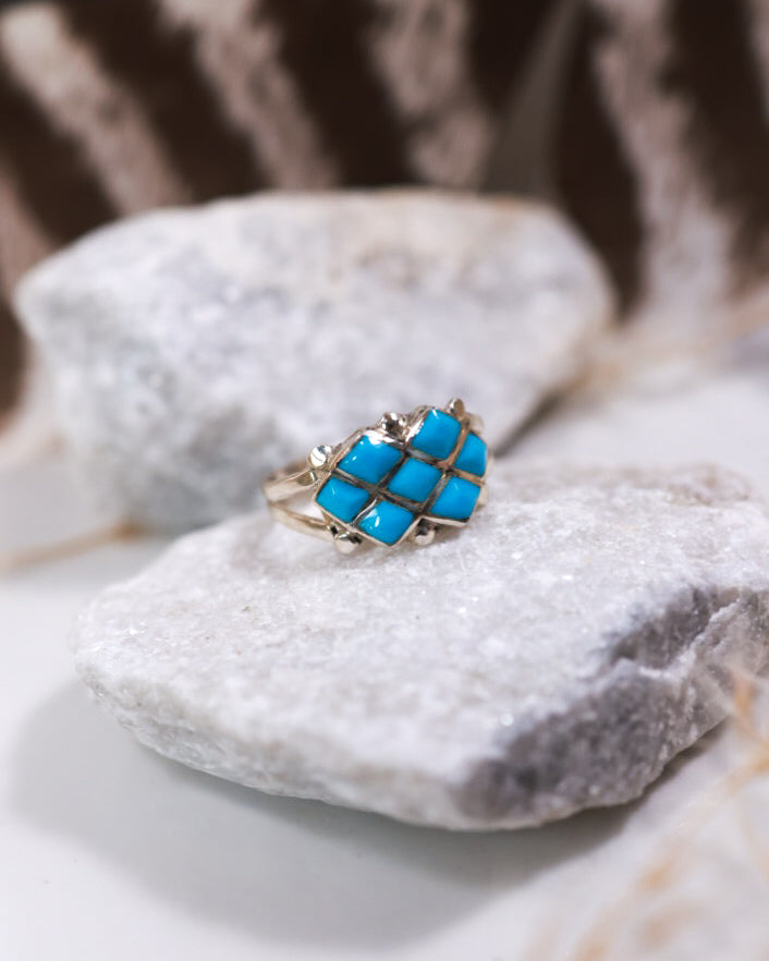 Turquoise Ring | Size 6.5 - Smokin' Blues Turquoise