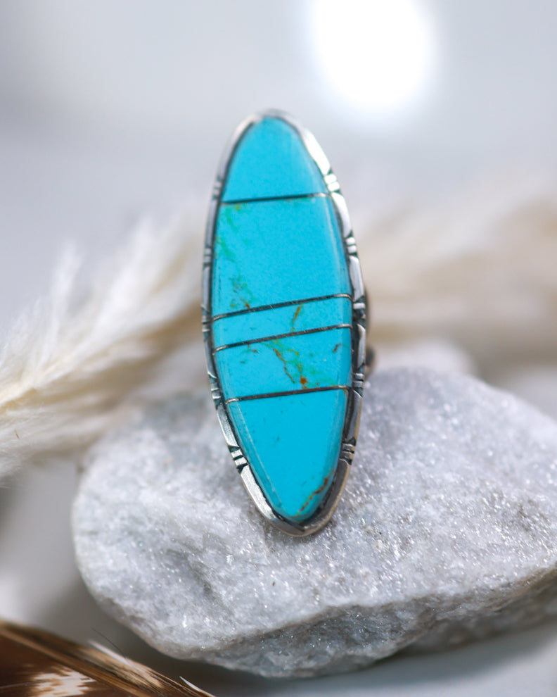 Turquoise Ring | Size 9.5 - Smokin' Blues Turquoise