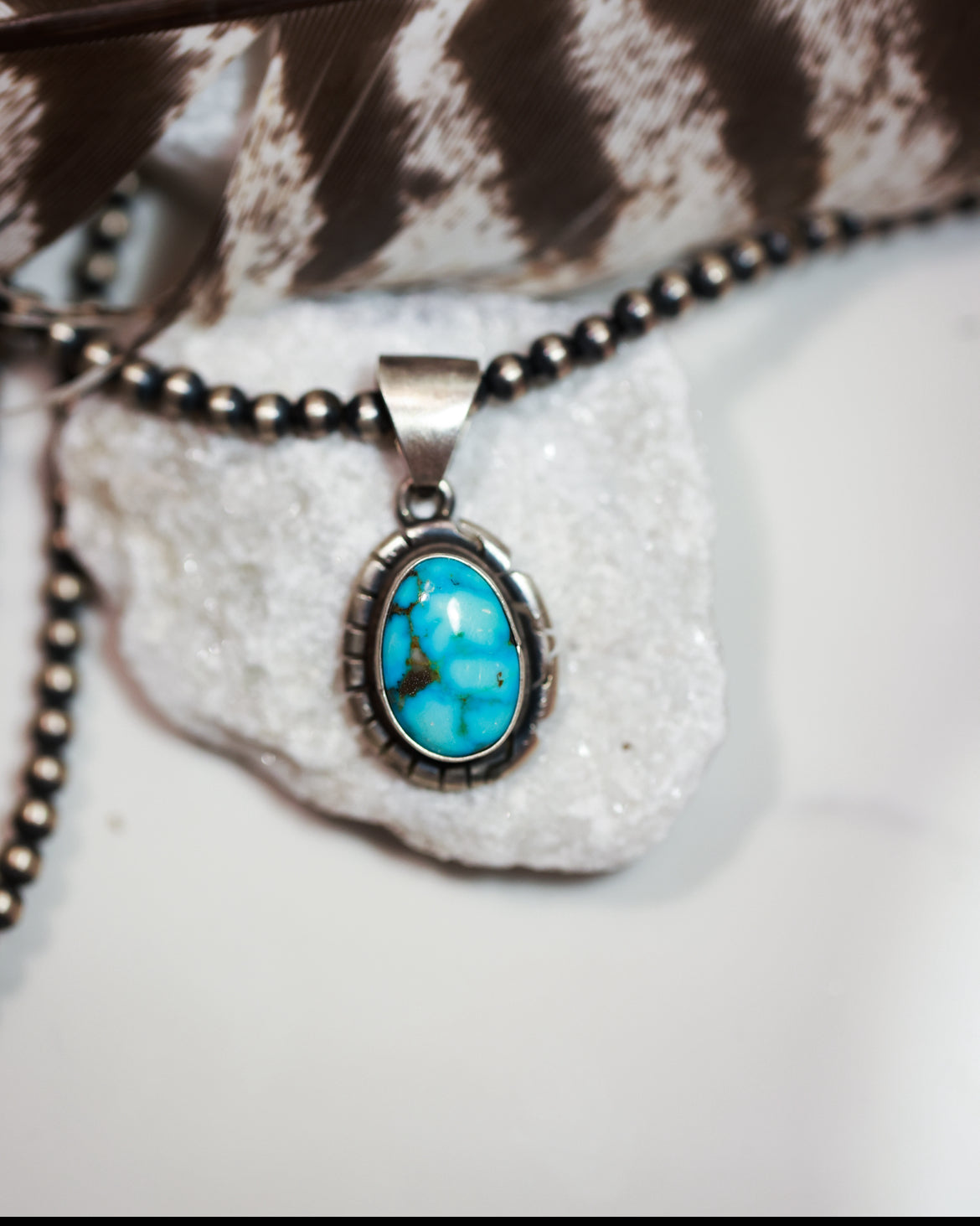Turquoise pendant - Smokin' Blues Turquoise