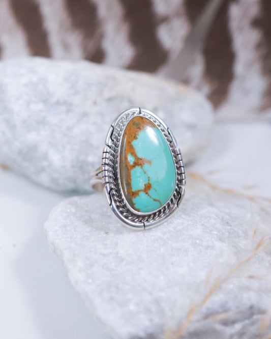 Turquoise Ring | Size 8 - Smokin' Blues Turquoise