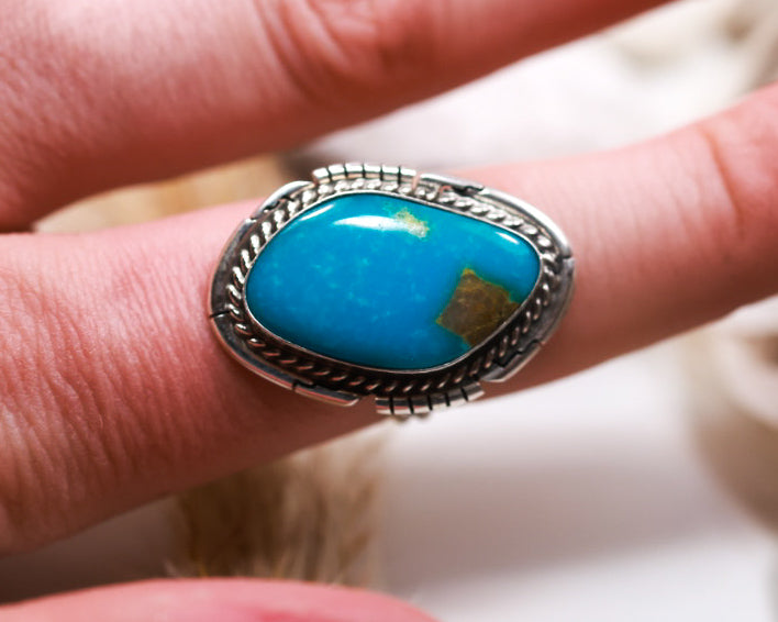 Turquoise Ring | Size 7 - Smokin' Blues Turquoise