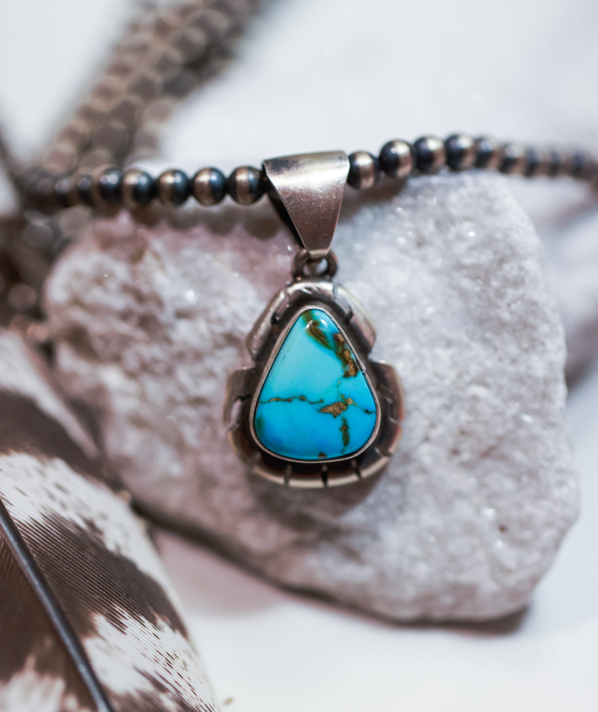 Turquoise pendant - Smokin' Blues Turquoise