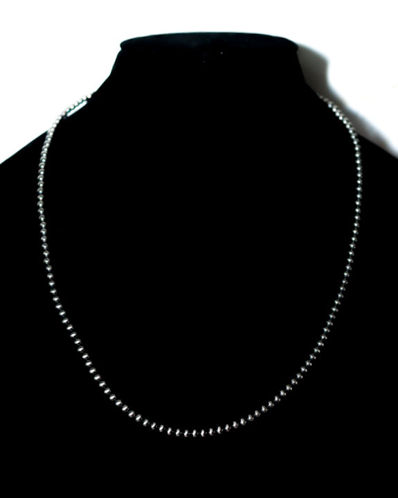 Navajo Pearl Necklace - 4MM 24” - Smokin' Blues Turquoise