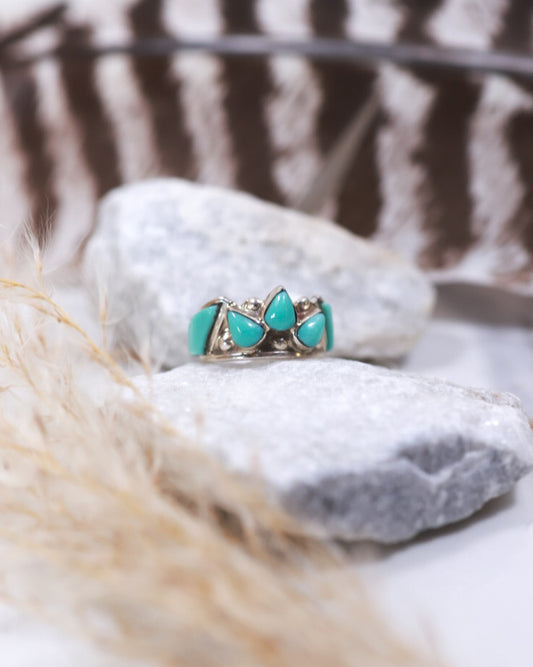 Turquoise Ring | Size 5.5 - Smokin' Blues Turquoise