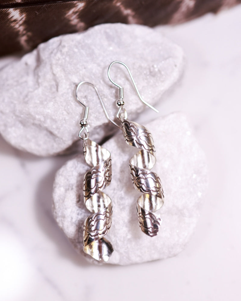 Sterling Twist Earrings - Smokin' Blues Turquoise