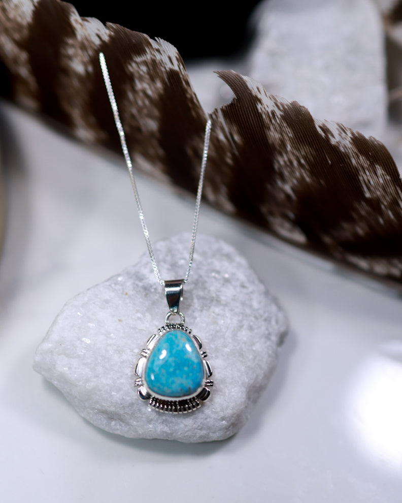 Turquoise Pendant - Smokin' Blues Turquoise