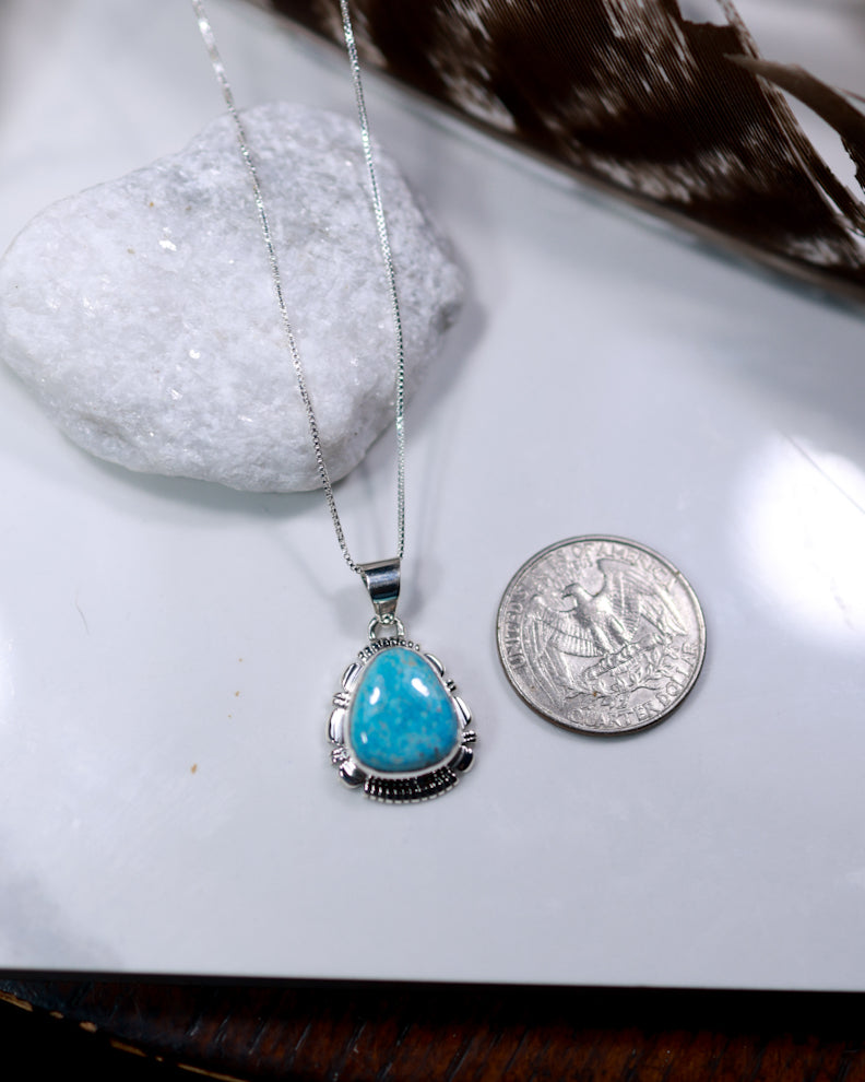 Turquoise Pendant - Smokin' Blues Turquoise