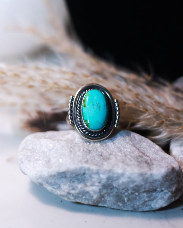 Turquoise Ring | Size 7 - Smokin' Blues Turquoise