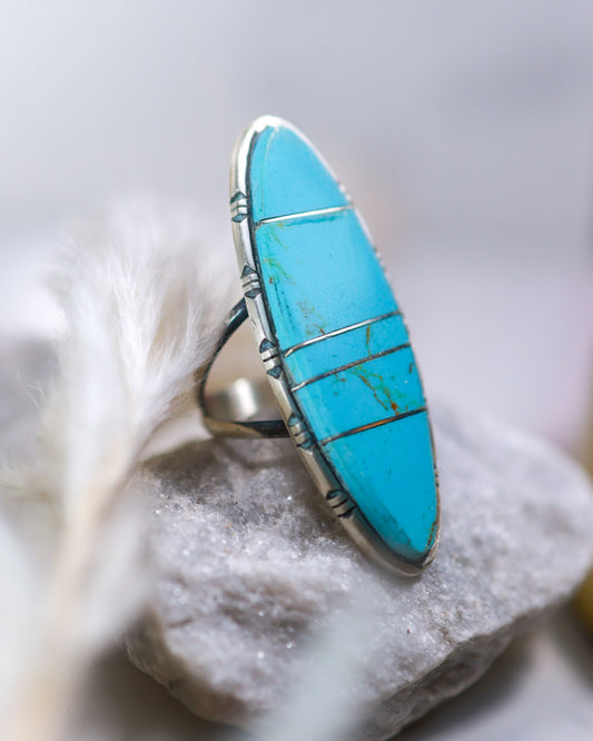 Turquoise Ring | Size 9.5 - Smokin' Blues Turquoise