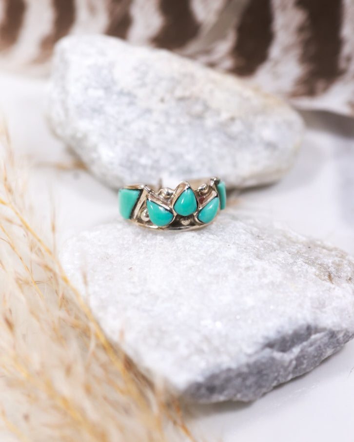 Turquoise Ring | Size 5.5 - Smokin' Blues Turquoise