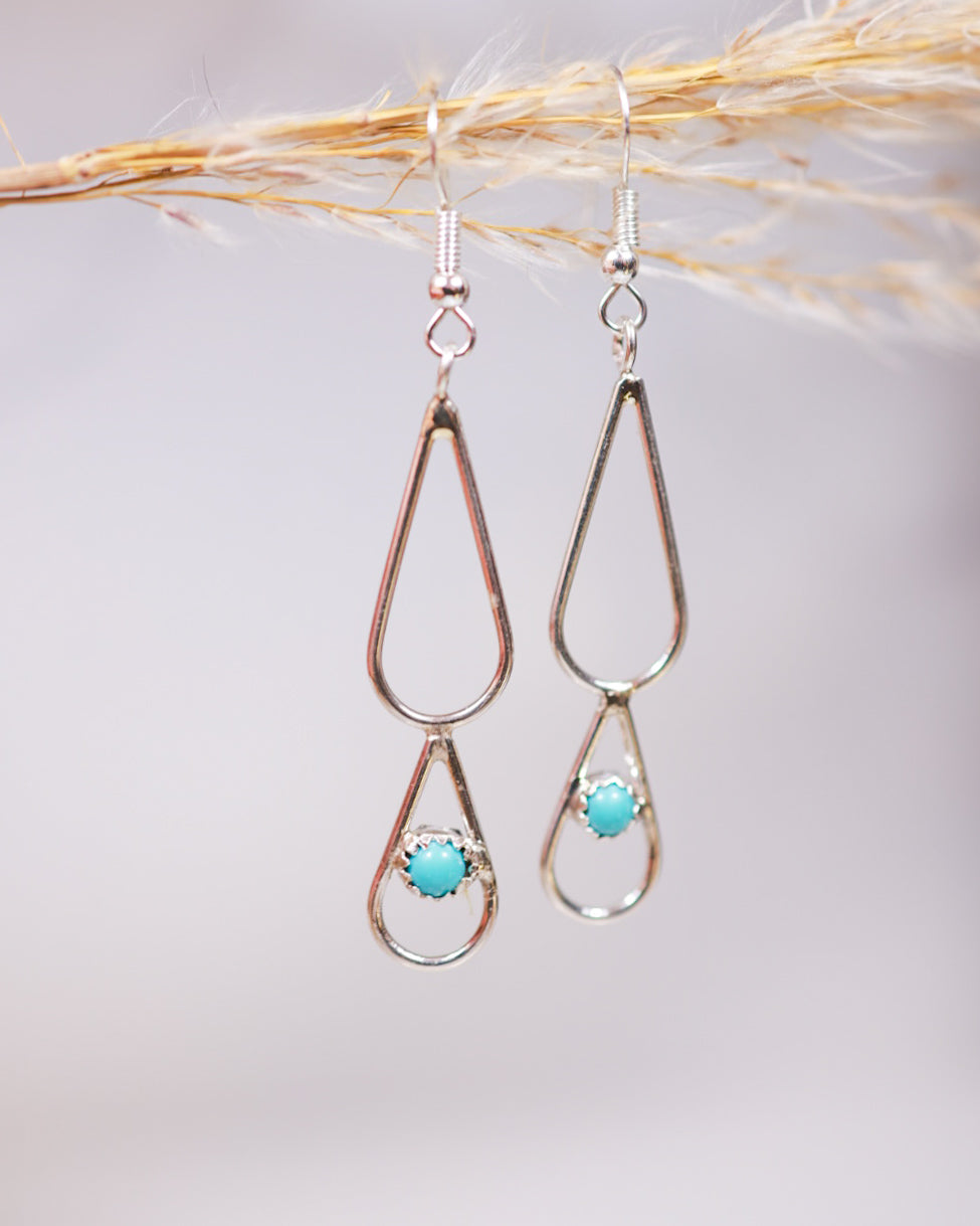 Turquoise Earrings - Smokin' Blues Turquoise