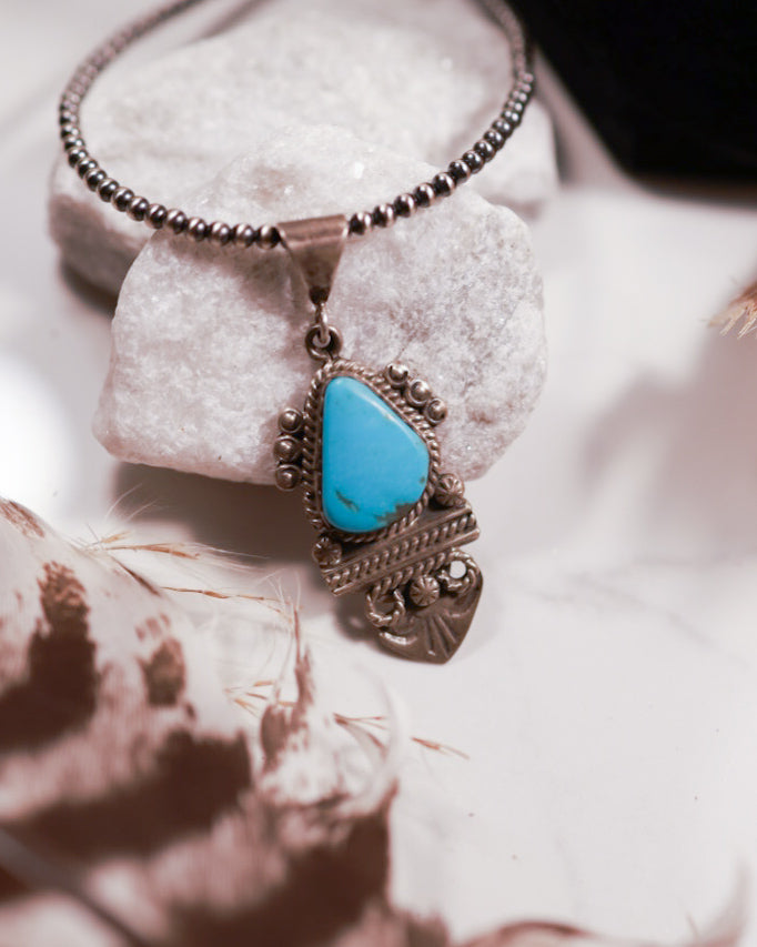 Turquoise Pendant - Smokin' Blues Turquoise