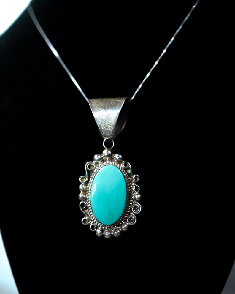 Turquoise Pendant - Smokin' Blues Turquoise