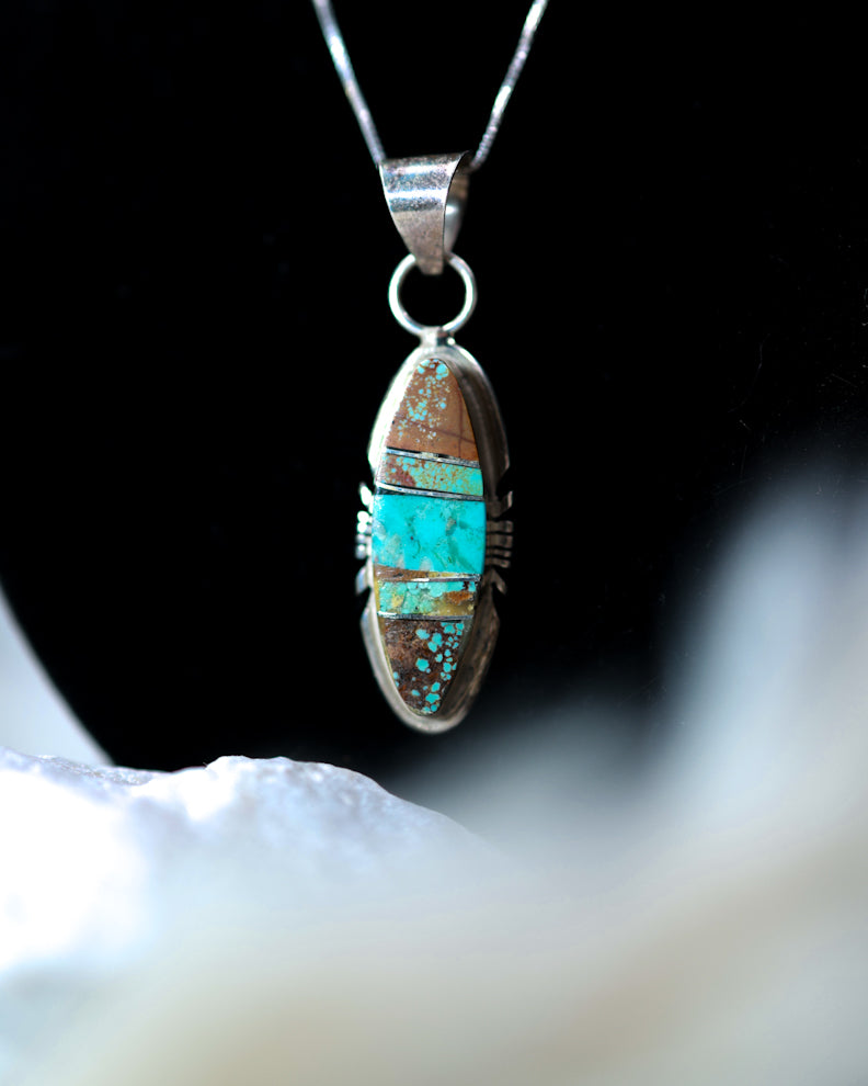 Turquoise Pendant - Smokin' Blues Turquoise