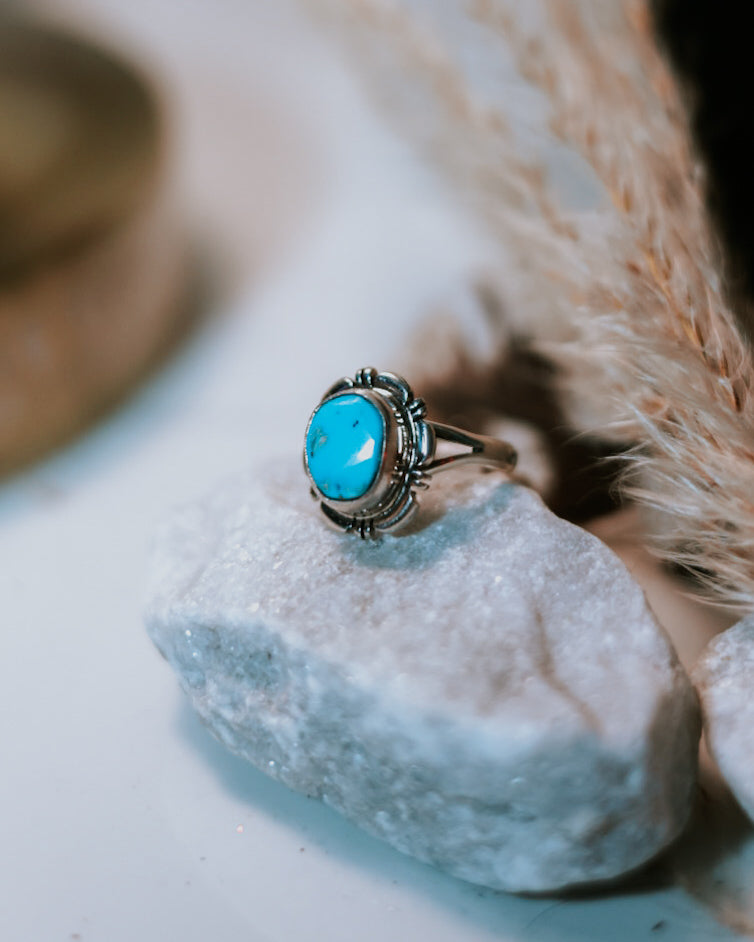 Turquoise Ring | Size 6.5 - Smokin' Blues Turquoise