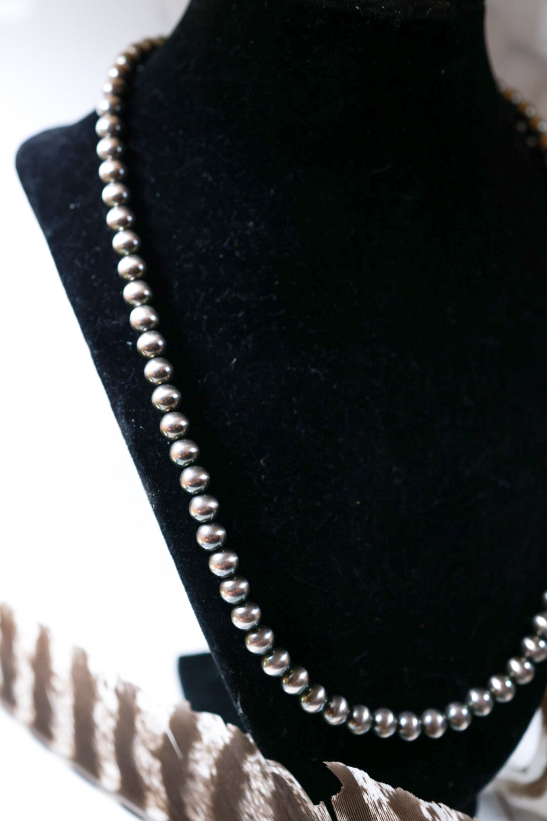 Navajo Pearl Necklace - 7MM 22” - Smokin' Blues Turquoise
