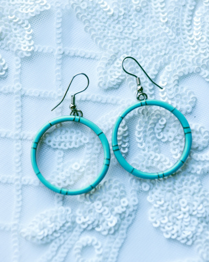 Turquoise earrings - Smokin' Blues Turquoise