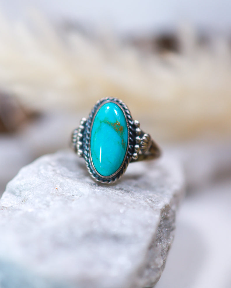 Turquoise Ring | Size 8.5 - Smokin' Blues Turquoise