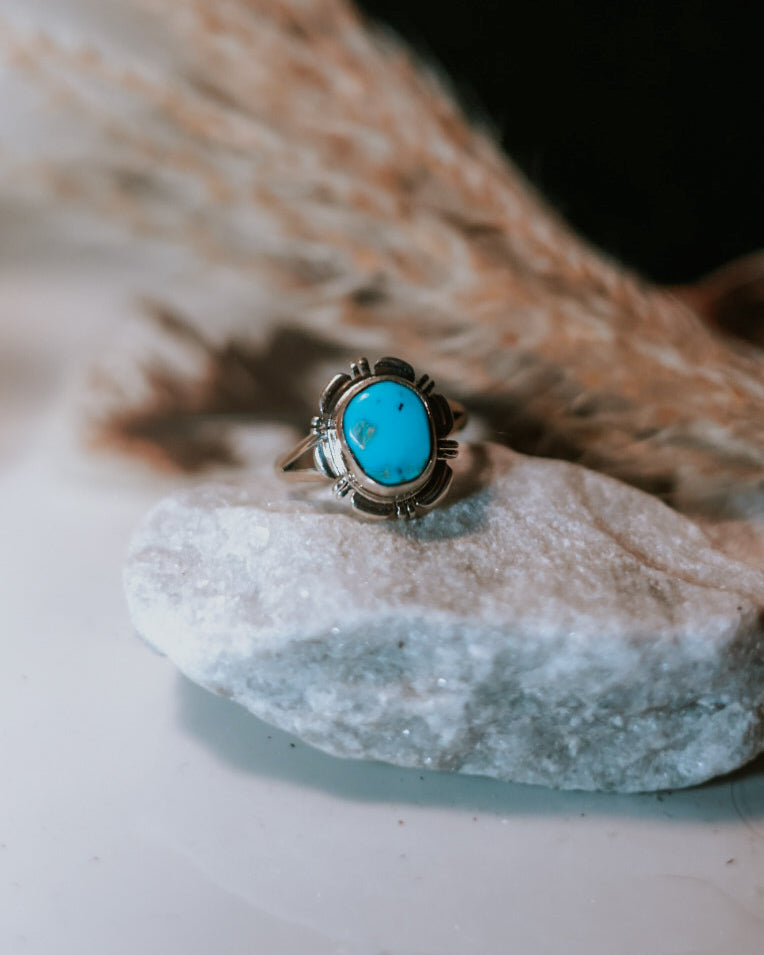 Turquoise Ring | Size 6.5 - Smokin' Blues Turquoise