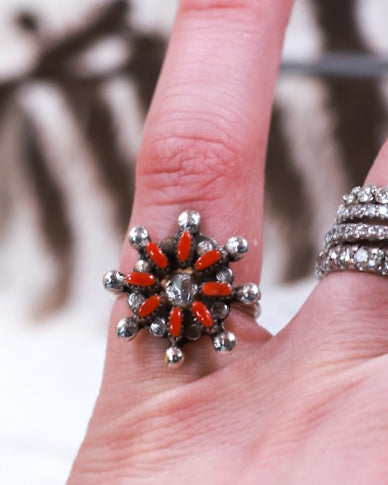 Coral Ring | Size 5 - Smokin' Blues Turquoise