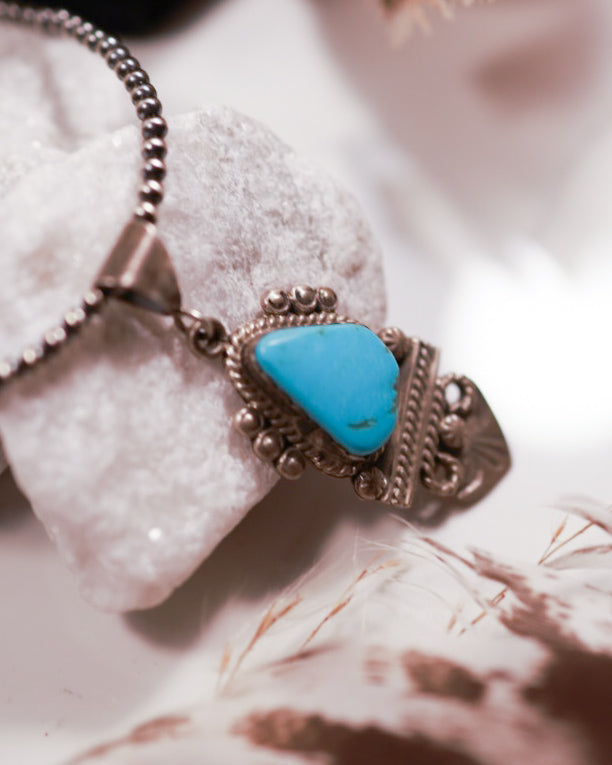 Turquoise Pendant - Smokin' Blues Turquoise