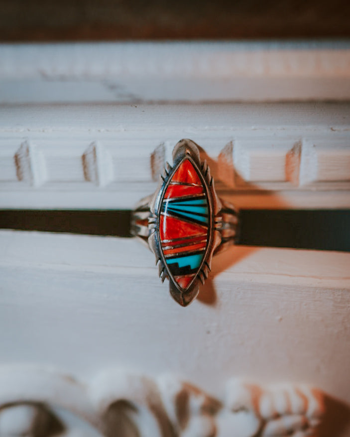 Inlay ring - Smokin' Blues Turquoise
