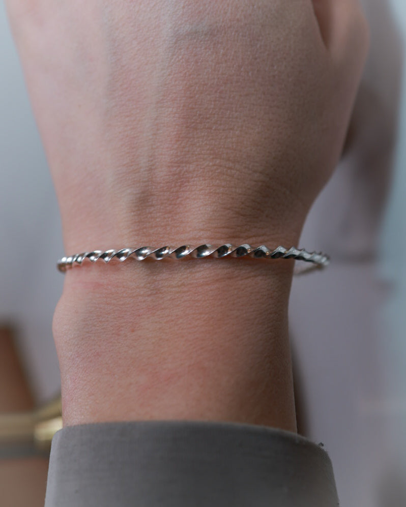 Sterling Silver Bangle - Smokin' Blues Turquoise