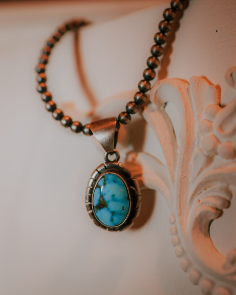 Turquoise pendant - Smokin' Blues Turquoise