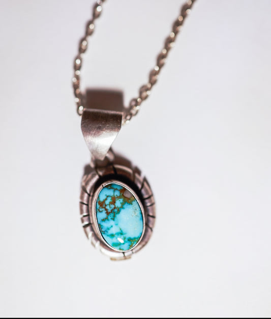 Turquoise Pendant - Smokin' Blues Turquoise