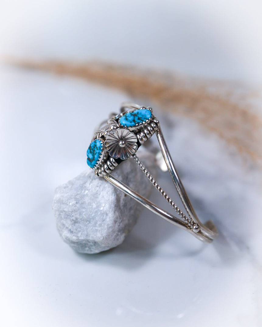 Turquoise Cuff - Smokin' Blues Turquoise