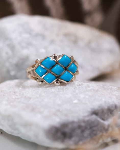 Turquoise Ring | Size 6.5 - Smokin' Blues Turquoise