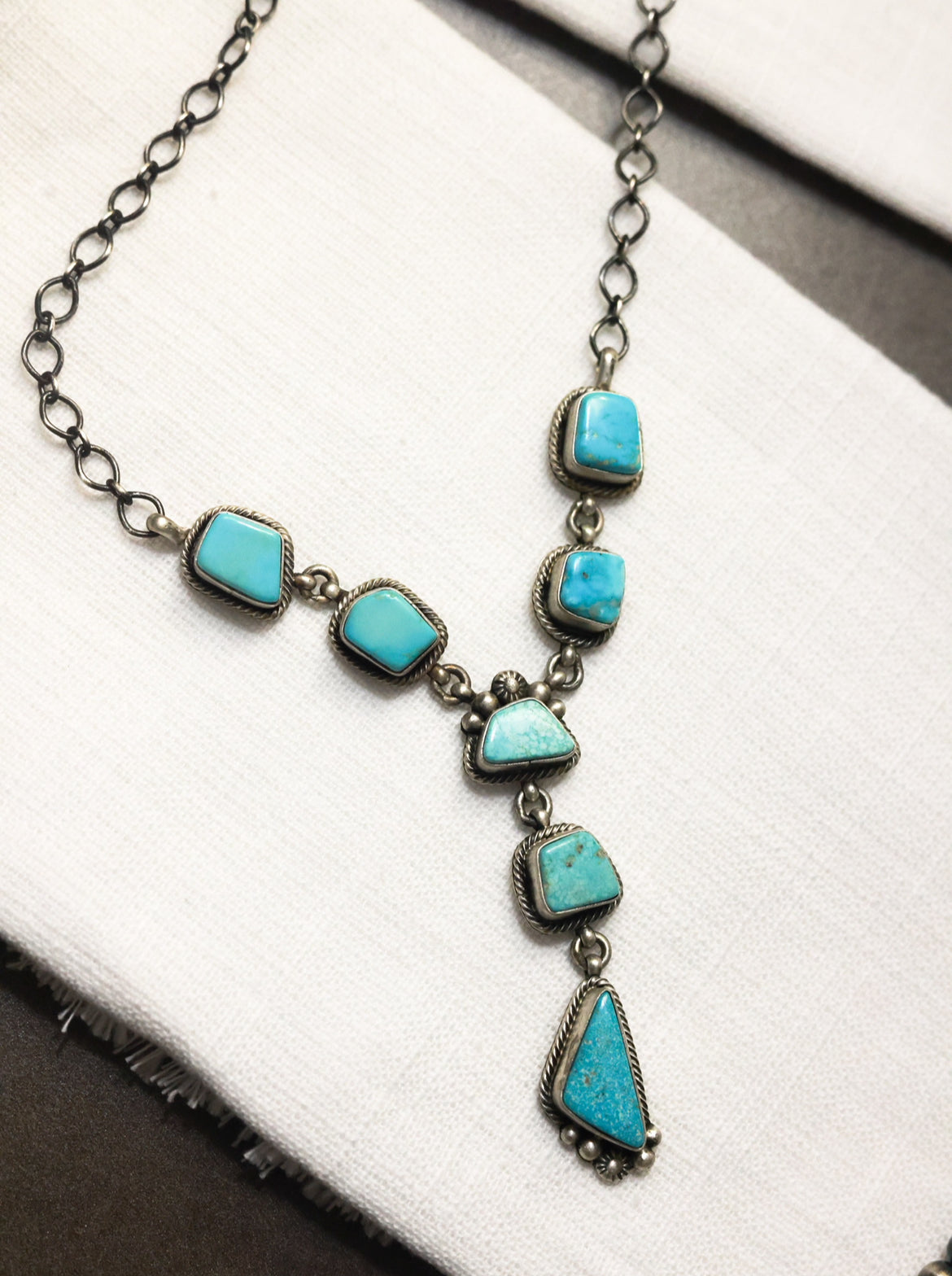 Authentic Turquoise Necklace and Earrings Set - Smokin' Blues Turquoise