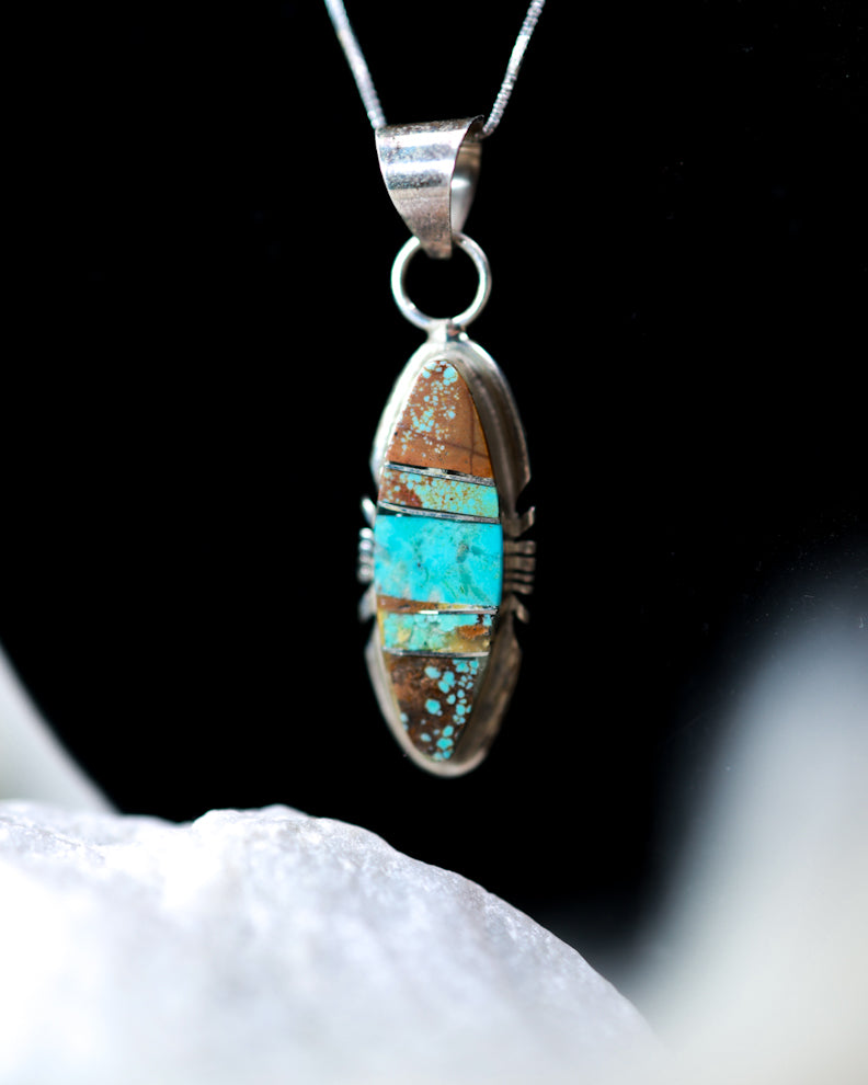 Turquoise Pendant - Smokin' Blues Turquoise
