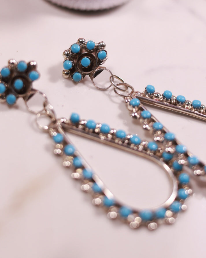 Turquoise Earrings - Smokin' Blues Turquoise
