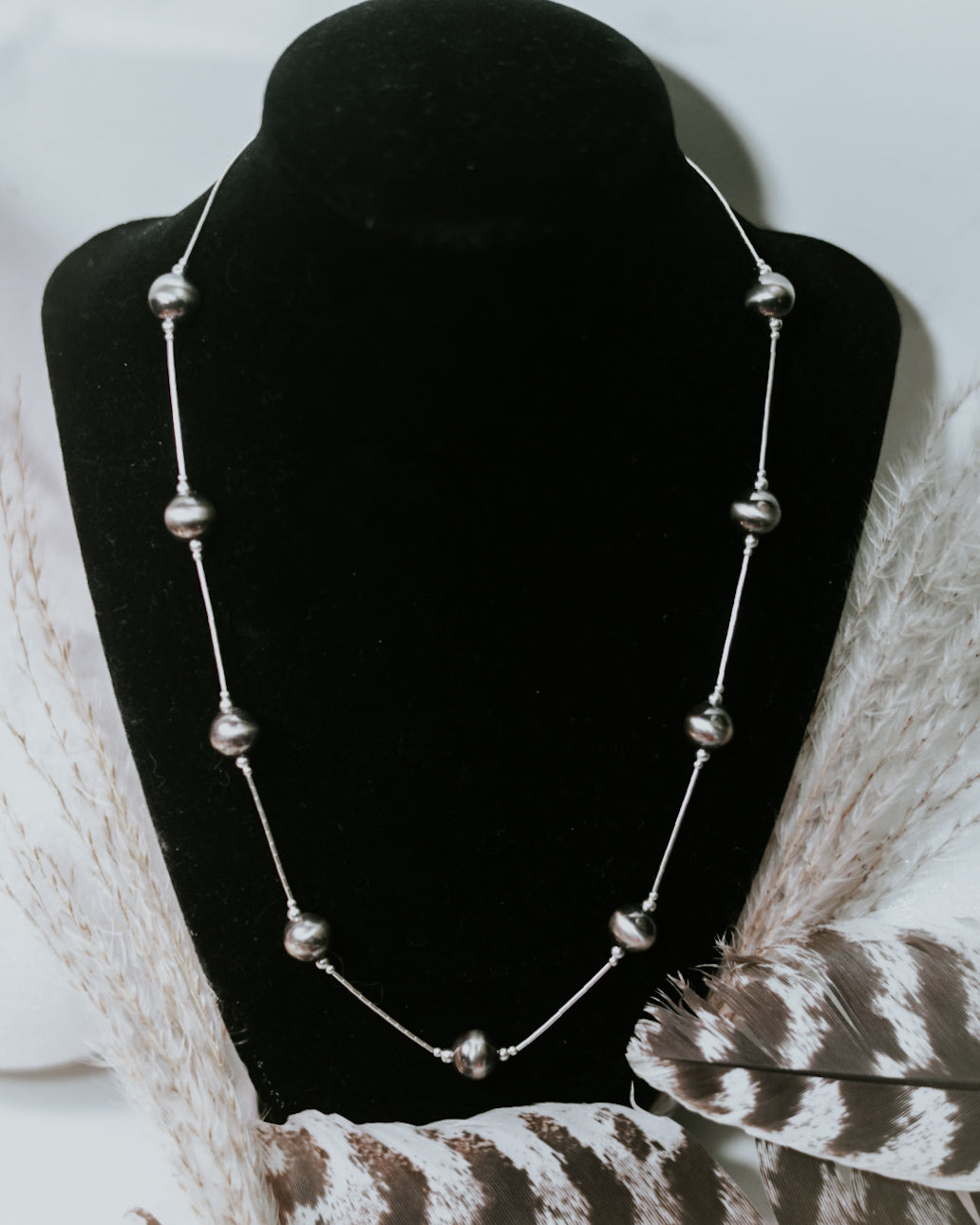 Navajo Pearl Necklace - 20” 10MM - Smokin' Blues Turquoise