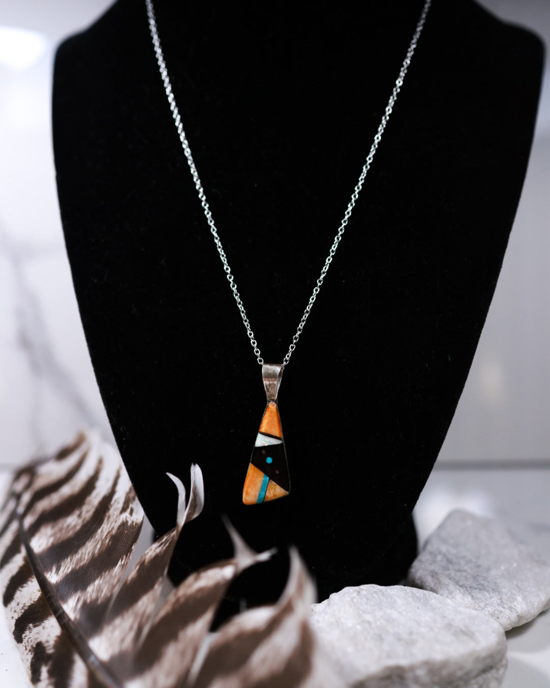 Zuni Inlay Pendant - Smokin' Blues Turquoise