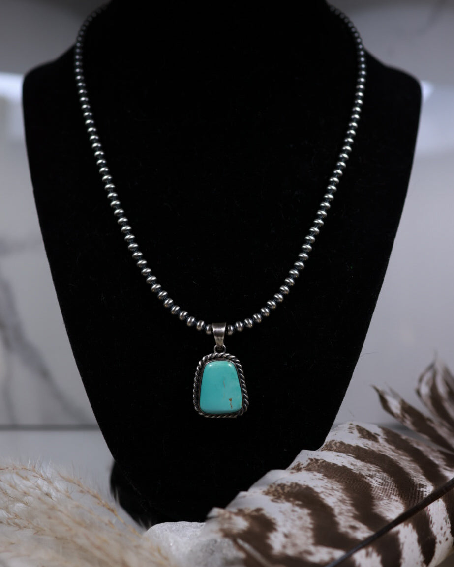Turquoise Pendant - Smokin' Blues Turquoise